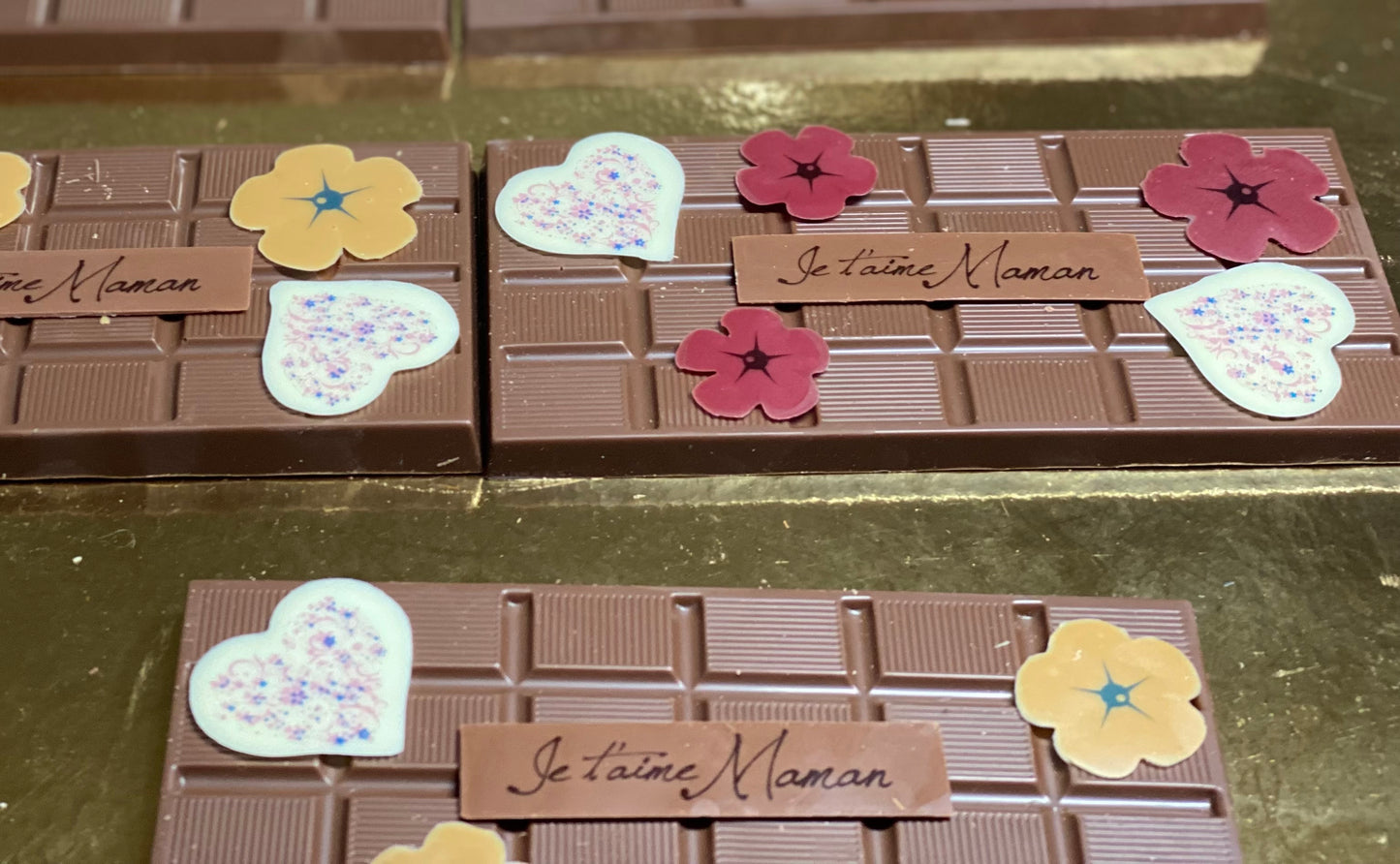 Plaque bonne fête maman en chocolat