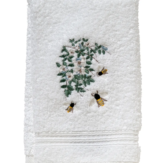 Serviette d'invité en éponge brodée Abeille